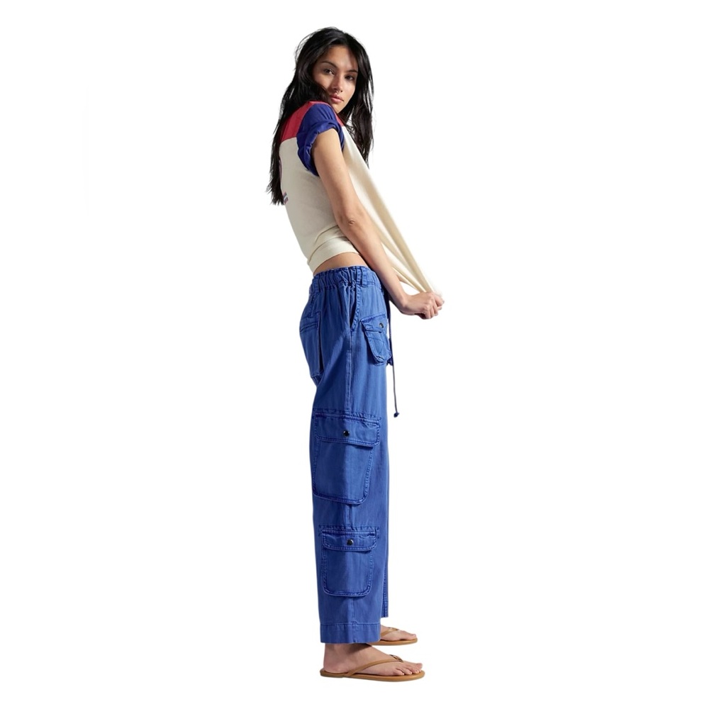 We The Free Tahiti Cargo Pants W’s M Lake Victoria Blue Cargo Joggers Utility - Picture 13 of 16